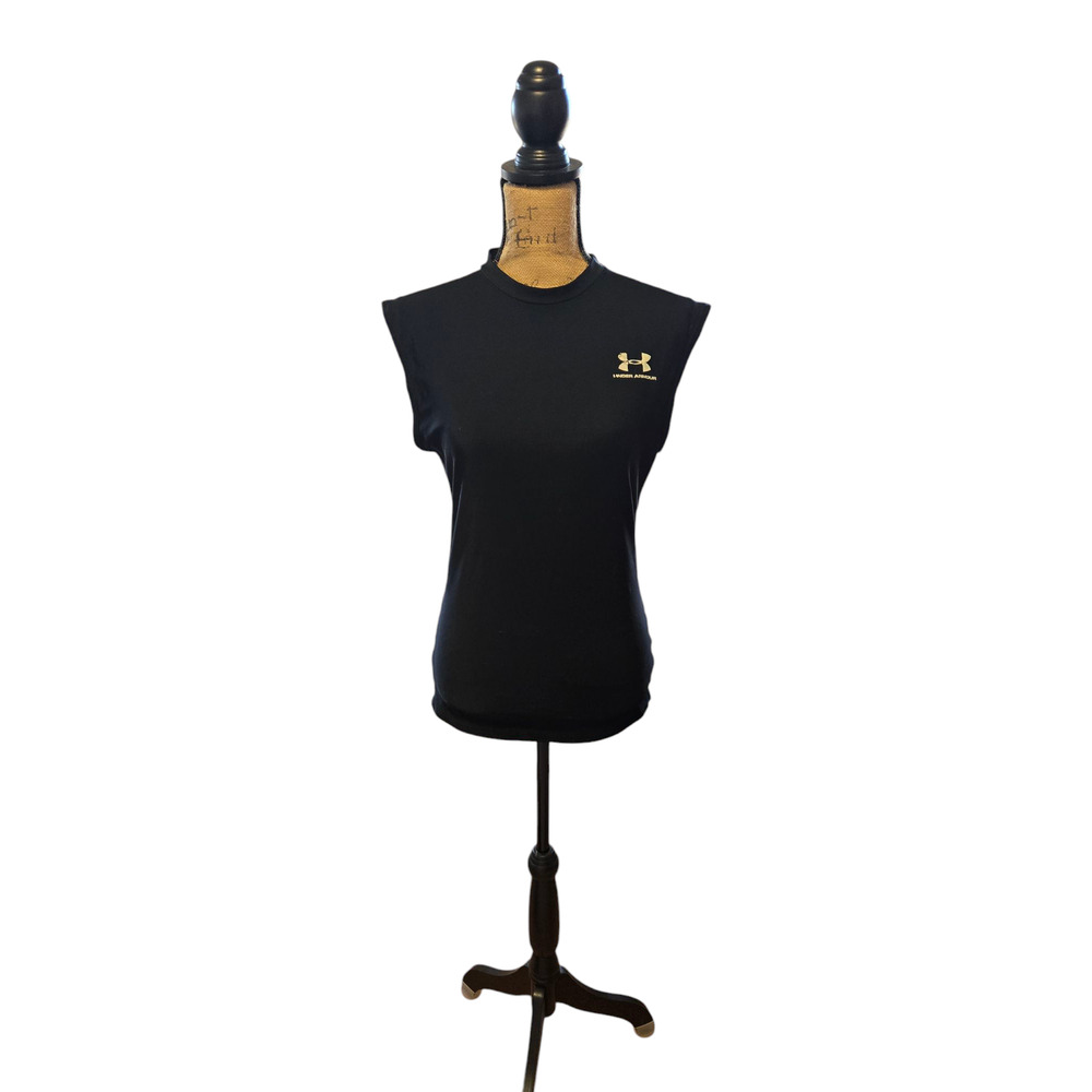 Under Armour black sleeveless workout top, no size, fits like small/med